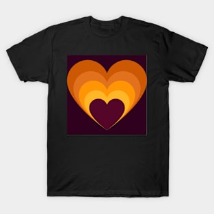 Autumn gradient heart - orange T-Shirt